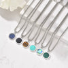 Stainless Steel Geometric Natural Stone Abalone Pendant Necklace For Men