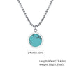 Stainless Steel Geometric Natural Stone Abalone Pendant Necklace For Men