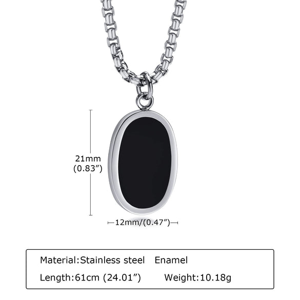 Stainless Steel Geometric Natural Stone Abalone Pendant Necklace For Men