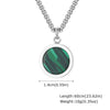Stainless Steel Geometric Natural Stone Abalone Pendant Necklace For Men