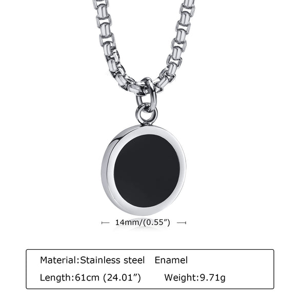 Stainless Steel Geometric Natural Stone Abalone Pendant Necklace For Men