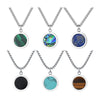 Stainless Steel Geometric Natural Stone Abalone Pendant Necklace For Men