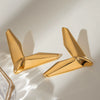 Stainless Steel Geometric Niche Earrings With Electroplating For Women