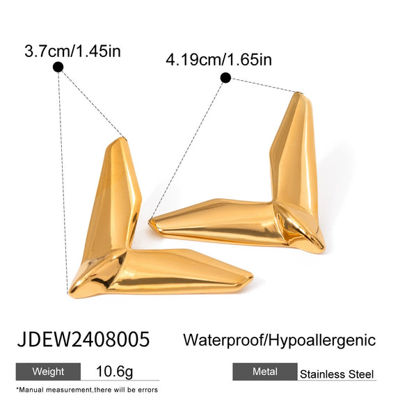 Stainless Steel Geometric Niche Earrings With Electroplating For Women