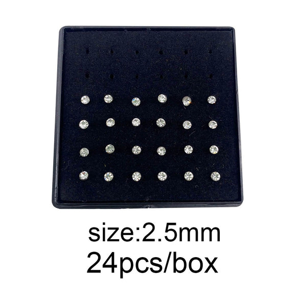 Stainless Steel Geometric Nose Nail Nose Ring Inlaid With Artificial And Semiprecious Stones For Women