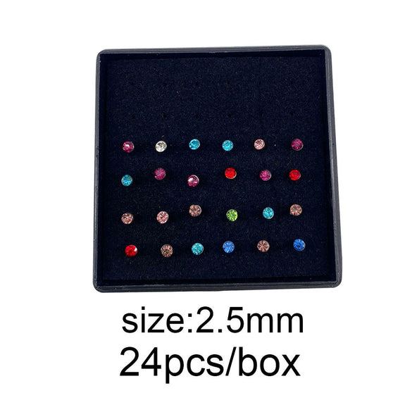 Stainless Steel Geometric Nose Nail Nose Ring Inlaid With Artificial And Semiprecious Stones For Women