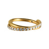 Stainless Steel Geometric Nose Ring And Ear Bone Ring With Electroplating And Three Layer Inlaid White Zircon