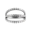 Stainless Steel Geometric Nose Ring And Ear Bone Ring With Electroplating And Three Layer Inlaid White Zircon