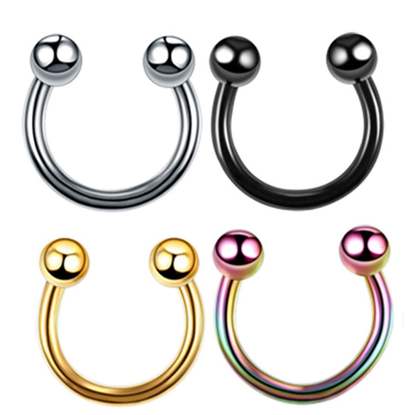 Stainless Steel Geometric Nose Ring Body Puncture Jewelry Electroplated