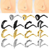 Stainless Steel Geometric Nose Ring Jewelry With Electroplated Design And Water Drop Zircon