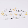 Stainless Steel Geometric Nose Ring Jewelry With Electroplated Design And Water Drop Zircon