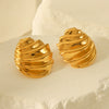 Stainless Steel Geometric Oblique Thread Electroplating Women's Earrings