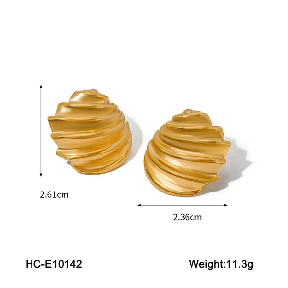 Stainless Steel Geometric Oblique Thread Electroplating Women's Earrings