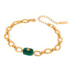 Stainless Steel Geometric Ochain Bracelet For Women Electroplated Retro Style Jewelry