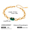 Stainless Steel Geometric Ochain Bracelet For Women Electroplated Retro Style Jewelry