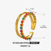 Stainless Steel Geometric Oil Drop Open Ring For Women Electroplated Hiphop Retro Style
