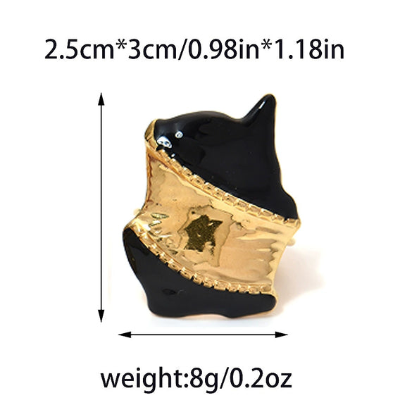 Stainless Steel Geometric Oil Drop Ring Vacuum Goldplated