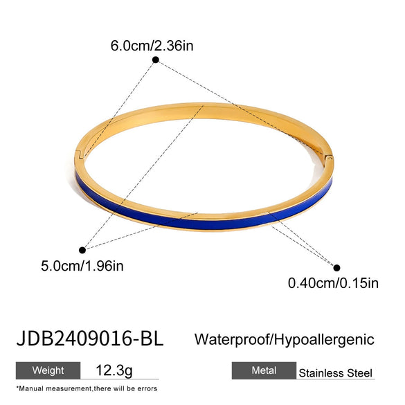 Stainless Steel Geometric Oil Dropping Buckle Bracelet Electroplated Hand Jewelry