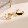 Stainless Steel Geometric Oil Dropping Electroplating Women's Ring