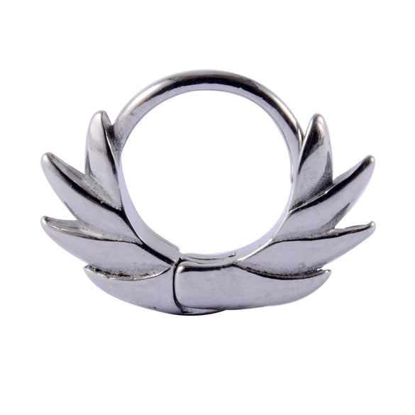 Stainless Steel Geometric Oiltreated Leaves Twist Wings Punk Retro Earring