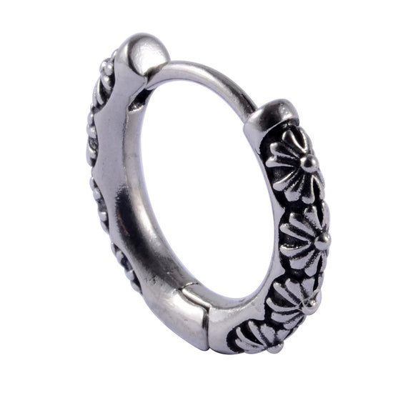 Stainless Steel Geometric Oiltreated Leaves Twist Wings Punk Retro Earring
