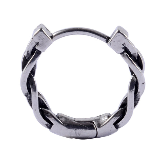Stainless Steel Geometric Oiltreated Leaves Twist Wings Punk Retro Earring