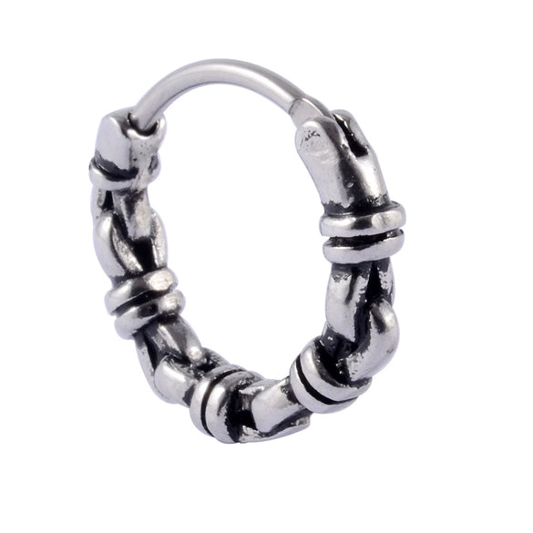 Stainless Steel Geometric Oiltreated Leaves Twist Wings Punk Retro Earring