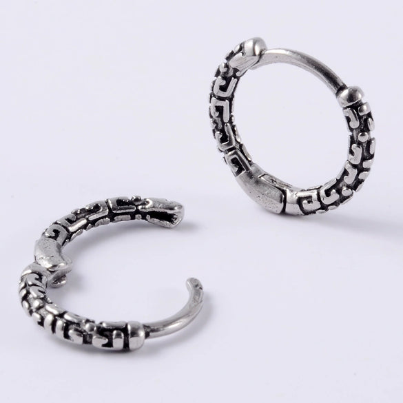 Stainless Steel Geometric Oiltreated Leaves Twist Wings Punk Retro Earring