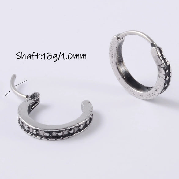 Stainless Steel Geometric Oiltreated Leaves Twist Wings Punk Retro Earring