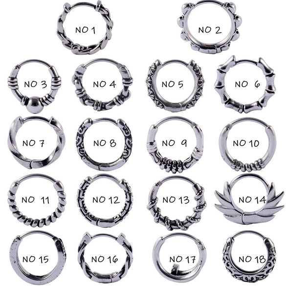 Stainless Steel Geometric Oiltreated Leaves Twist Wings Punk Retro Earring