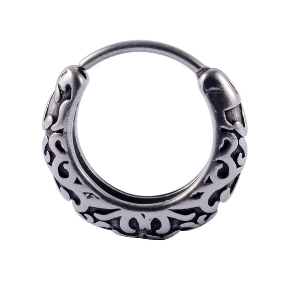 Stainless Steel Geometric Oiltreated Leaves Twist Wings Punk Retro Earring