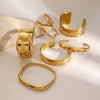 Stainless Steel Geometric Open Bracelet Electroplated
