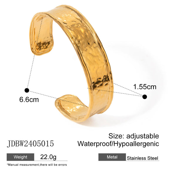 Stainless Steel Geometric Open Bracelet Electroplated