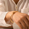 Stainless Steel Geometric Open Bracelet For Women With Electroplating Treatment