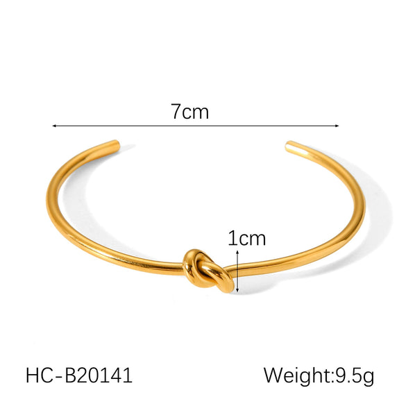 Stainless Steel Geometric Open Bracelet For Women With Electroplating Treatment