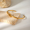 Stainless Steel Geometric Open Bracelet For Women With Electroplating Treatment