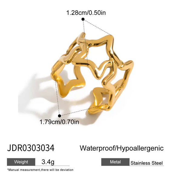 Stainless Steel Geometric Open Ring Electroplated Highend Jewelry