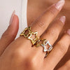 Stainless Steel Geometric Open Ring Electroplated Highend Jewelry