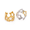 Stainless Steel Geometric Open Ring Electroplated Highend Jewelry