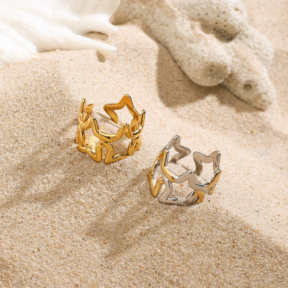 Stainless Steel Geometric Open Ring Electroplated Highend Jewelry
