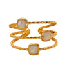 Stainless Steel Geometric Open Ring Electroplated 18K Goldplated For Women
