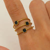 Stainless Steel Geometric Open Ring Electroplated 18K Goldplated For Women
