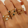 Stainless Steel Geometric Open Ring Electroplated 18K Goldplated For Women
