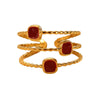 Stainless Steel Geometric Open Ring Electroplated 18K Goldplated For Women