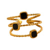 Stainless Steel Geometric Open Ring Electroplated 18K Goldplated For Women