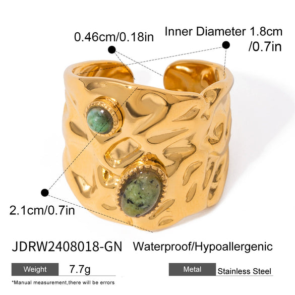 Stainless Steel Geometric Open Ring Electroplating Women's Hand Jewelry