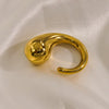 Stainless Steel Geometric Open Ring For Women Hand Finely Polished And Electroplated