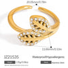 Stainless Steel Geometric Open Ring Jewelry Electroplated With Bright Stone And 18K Gold Colorpreserving Feature