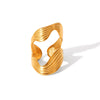 Stainless Steel Geometric Open Ring Jewelry With Electroplating And Minimalist Design