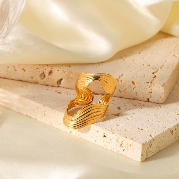 Stainless Steel Geometric Open Ring Jewelry With Electroplating And Minimalist Design